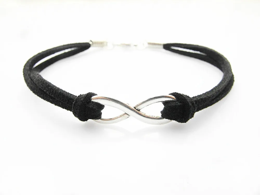 Значок бесконечности Цифровой 8 Шарм Ювелирные соединители Подвески 8*23 мм черный