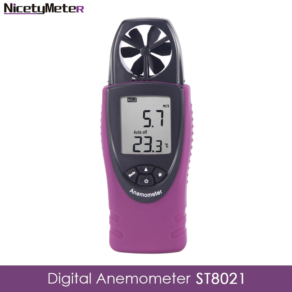 Nicetymeter ST8021 LCD карманный цифровой анемометр измеритель скорости воздуха и