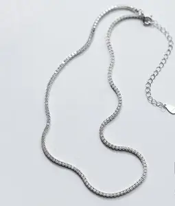 100% реальный. Ювелирные изделия из серебра 925 пробы с белым кубическим цирконием в форме Зубца 2 мм AAAA + подвеска в виде теннисной фантазии, Италия