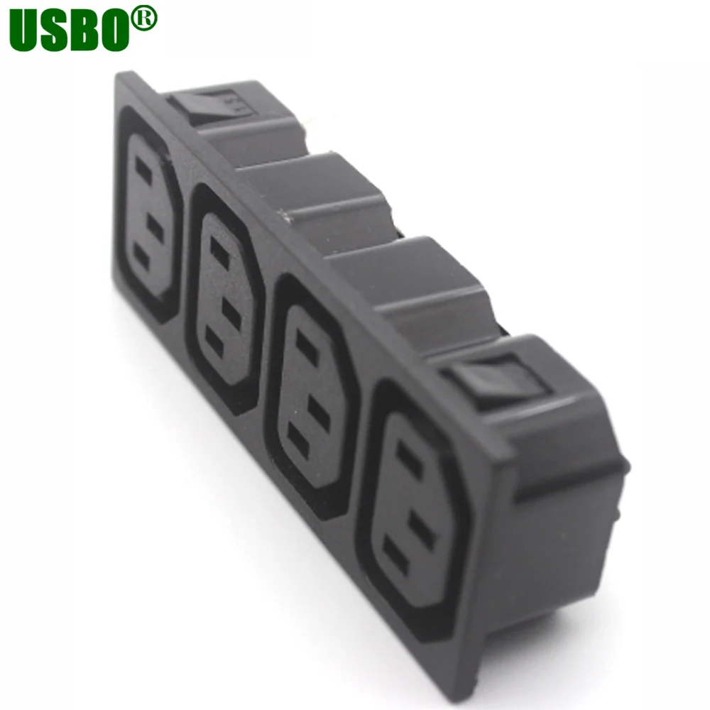 Оптовая продажа ce 250v 10a IEC320 C13 C14 3 sprong AC PDU UPS 4 сторонняя розетка питания 3p