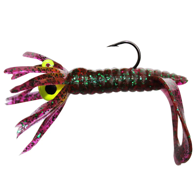 15Pcs/Set Lead Hooks Set+Soft Lures Artificial Worm Shrimp Minnow Baits Lead Jig Head Hooks Sea Fishing Pesca