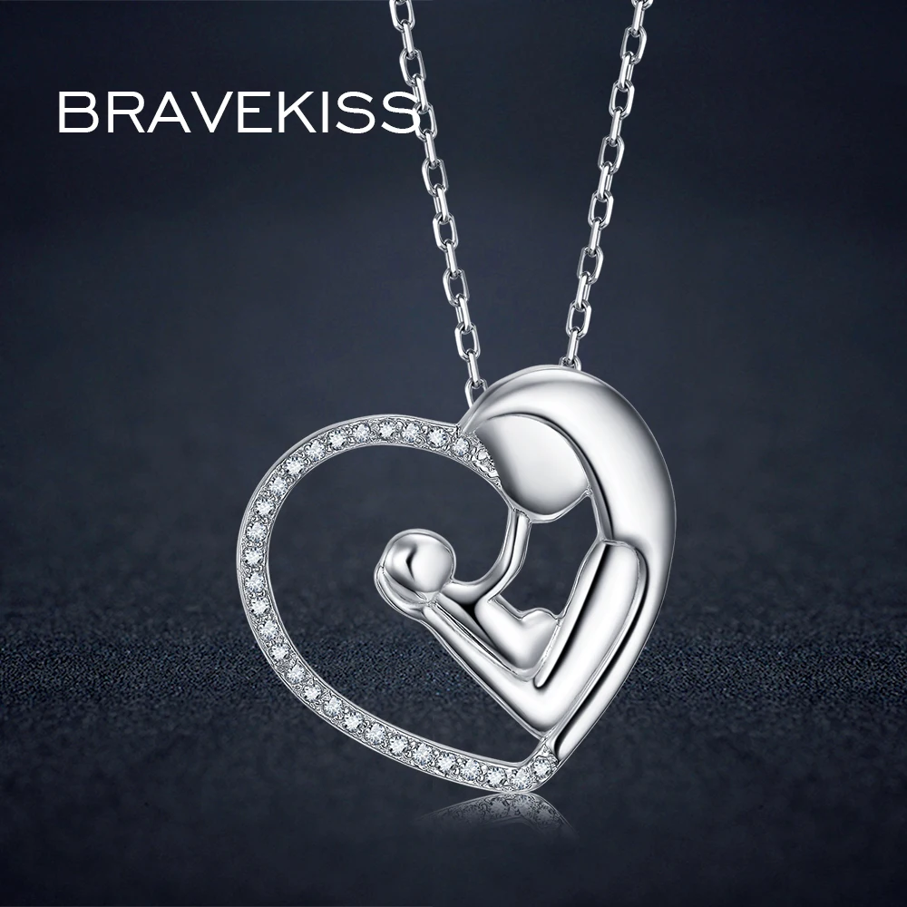 Серебряная цепочка с подвеской BRAVEKISS 925 пробы подарочное ожерелье для матери мамы