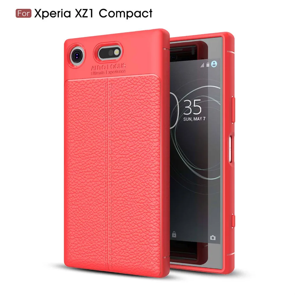 10pcs/lot Free Shipping New Lichee TPU Soft Cover Case For Sony Xperia XZ1 Compact / mini | Мобильные телефоны и