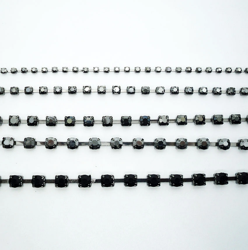 Модные черные стеклянные хрустальные стразы для творчества черный