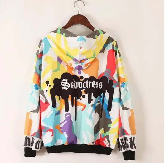 Студент High Street многоцветный печатных хип хоп одежда комплект плюс размеры