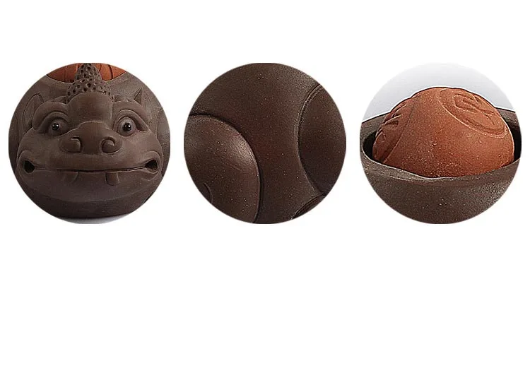 

BENEWOTER Kung Fu Tea Set Gold Brave Toad Tea Pet Ceramic Yixing Purple Clay Ornament Office Home Car Decoration Craft Figurine