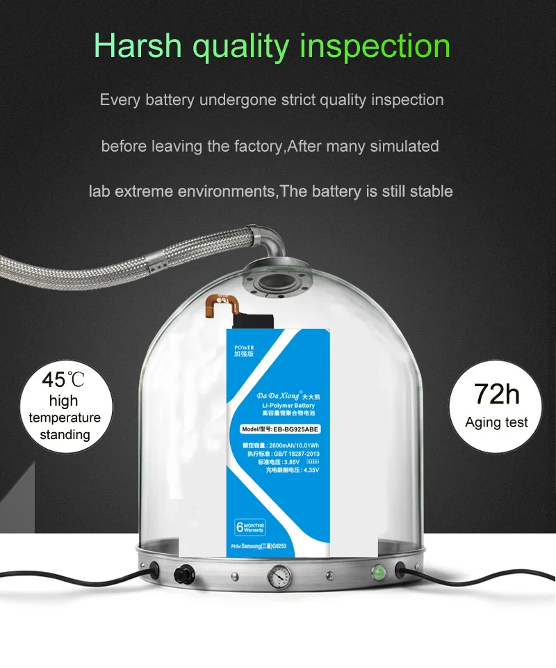 Оригинальный Da Xiong аккумулятор EB-BG925ABE для Samsung Galaxy S6 edge G925F G9250 S6edge 2600mAh запасная