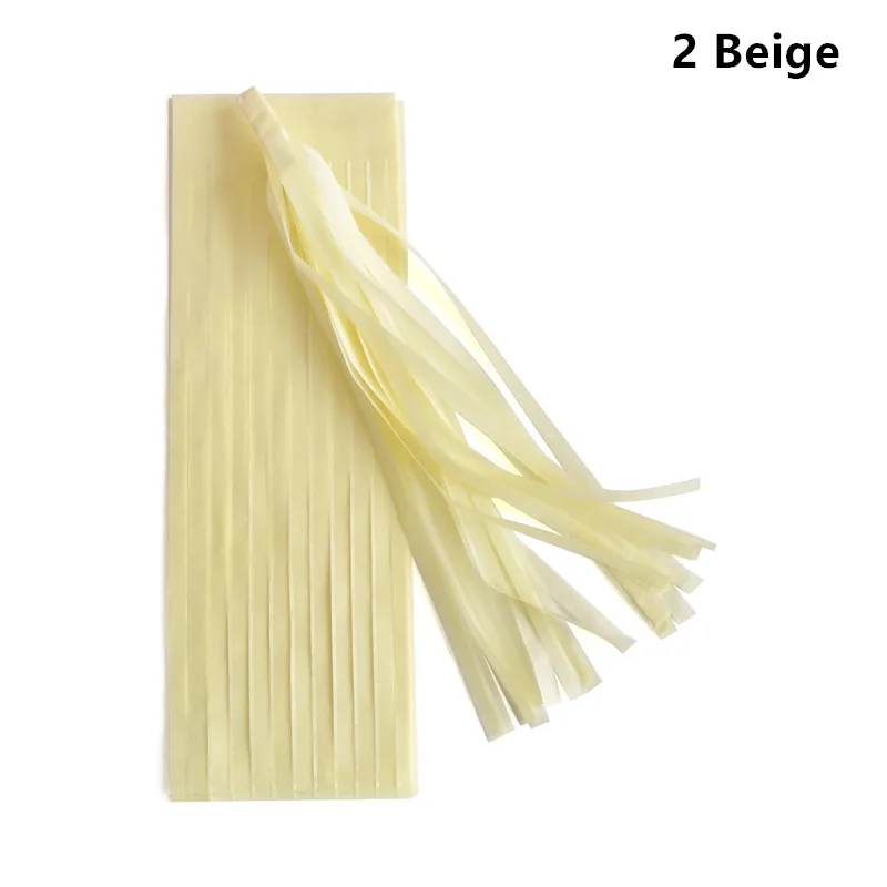 2 beige 5 шт. 14 дюймов гирлянда из папиросной бумаги с кистями для свадебного украшения Diy Висячие на день рождения Вечеринка Детский душ вечерние принадлежности 35 см - Цвет: 2 beige