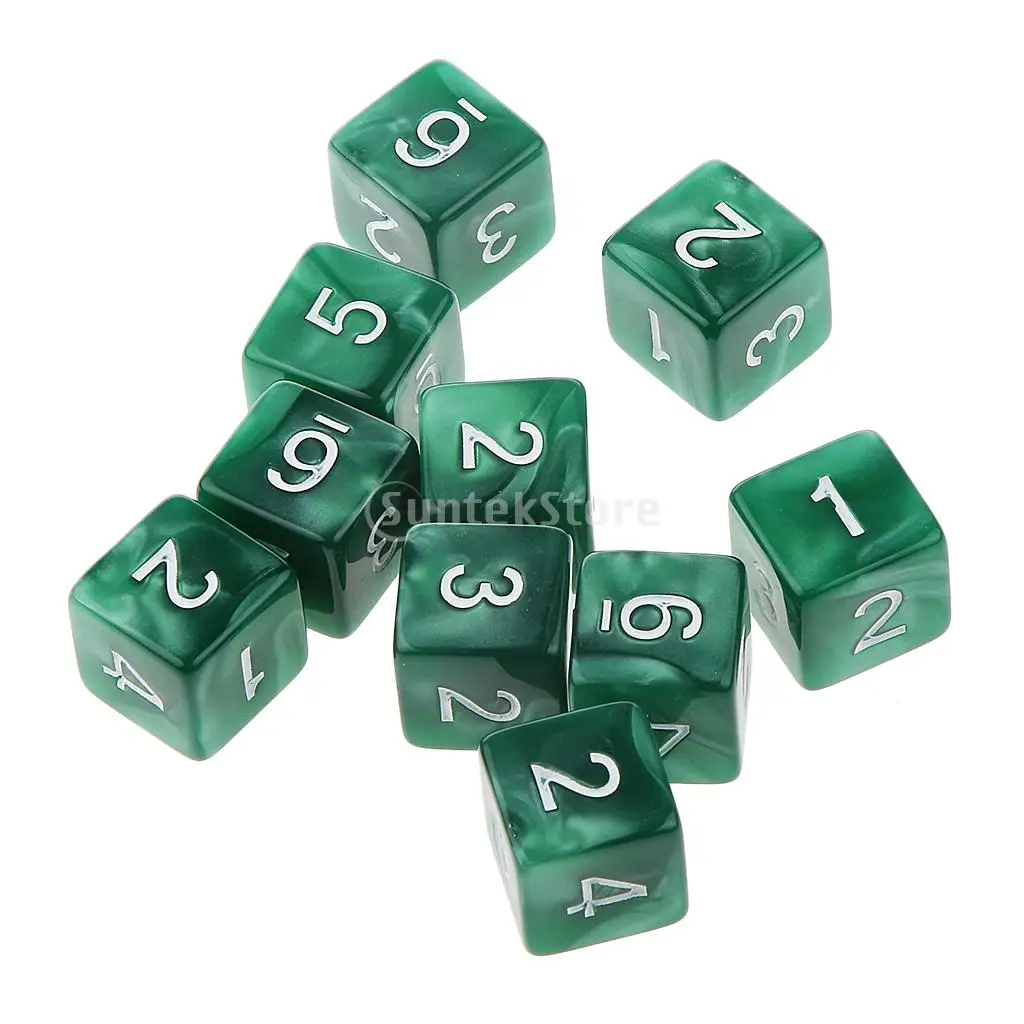 MagiDeal 10 шт многогранные игральные кости D6 D10 D12 игральные кости D& D RPG Вечерние игры Кубики цифровые настольные игры Кубики