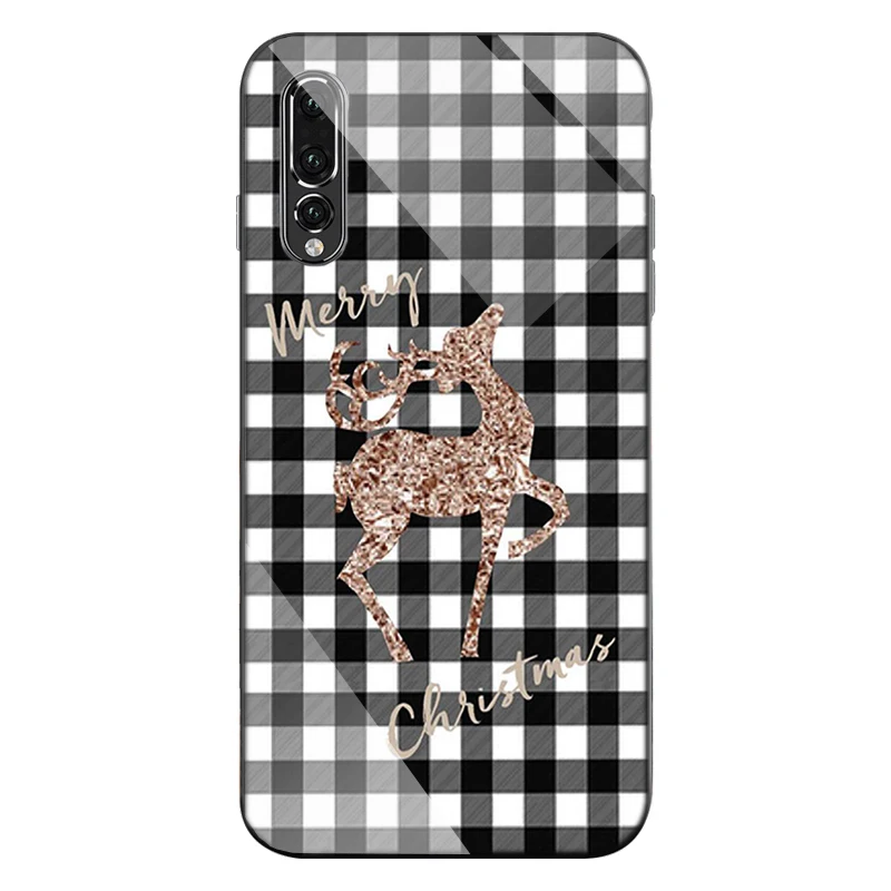 Роскошный стеклянный чехол для huawei p30 lite p20 p10 plus nova 4 nova3i Mate20 pro рождественский