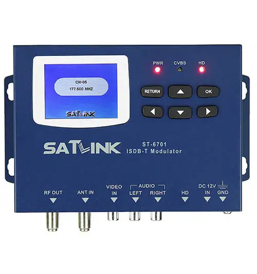 Satlink ST-6701 ISDB-T модулятор 1 Маршрут MPEG1 MPEG4 Satlink модулятор ST6701 для Бразилии Япония Аргентина