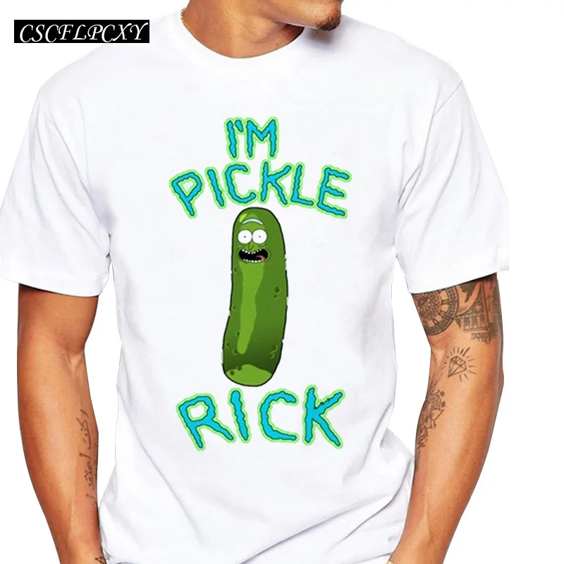 Мужская футболка с круглым вырезом Pickle Rick Повседневная короткими рукавами и