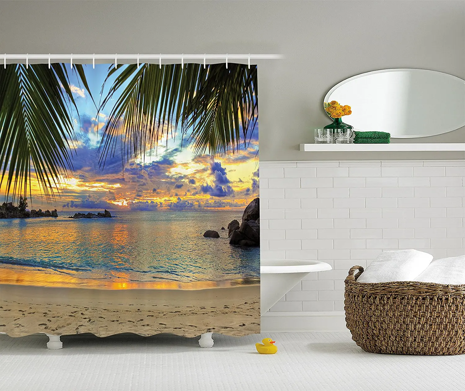 Закат на пляже грохот океан роскошный Резорт с пальмовым деревом Места