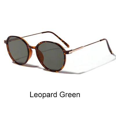 Leopard Green Женские солнцезащитные очки, Круглые, Ретро стиль, Ретро стиль, оранжевые очки, UV400, женские солнцезащитные очки, роскошные, тени, zonnebril dames 8813044 - Цвет линз: Leopard Green
