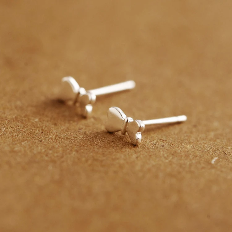 925 white nail simple smooth small butterfly pure fungus jewelry factory direct sales | Украшения и аксессуары