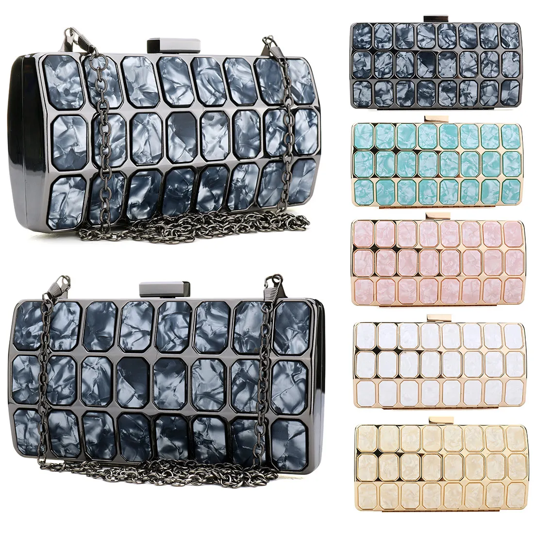 

Korean Acrylic Clutch Bag Lady Party Wedding Evening Bag Shoulder Chain Purse Handbags For 2021 Women Evening Bags Bolsos Femme