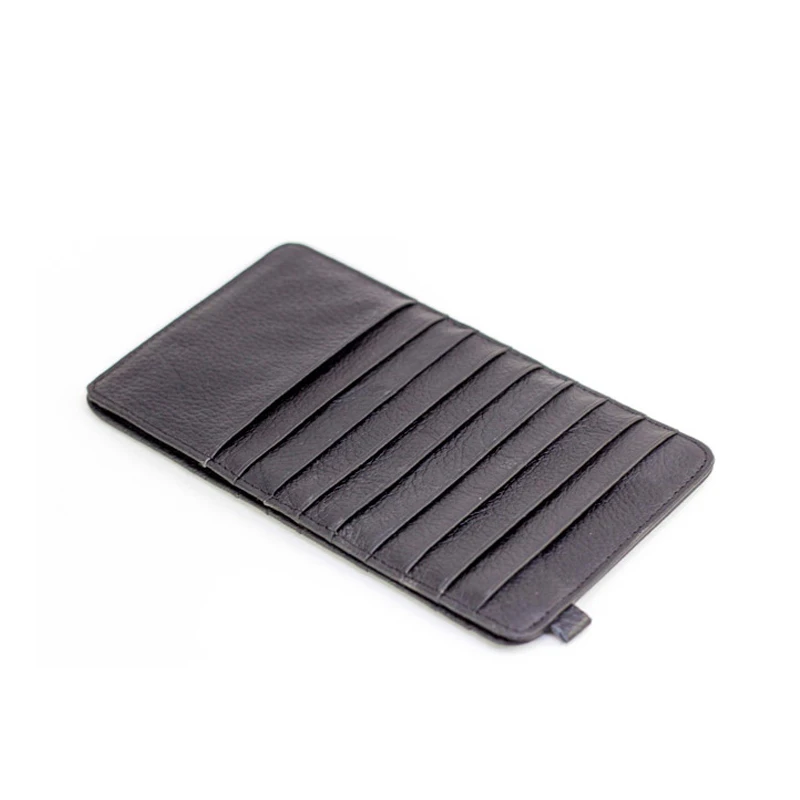 Super Thin Quality Cowhide 100% Genuine Leather 18 Card Slots Business Holders Long Wallet Credit ID Holder Unisex Men | Багаж и сумки