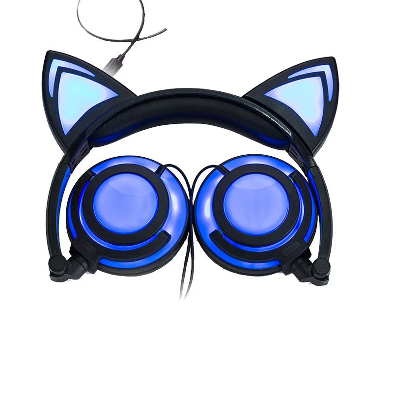 Мультфильм Neko светодиодный вечерние лампы для наушников для девочек детей PC Gamer стерео наушники MP3 гарнитура для смартфона для samsung iPhone sony