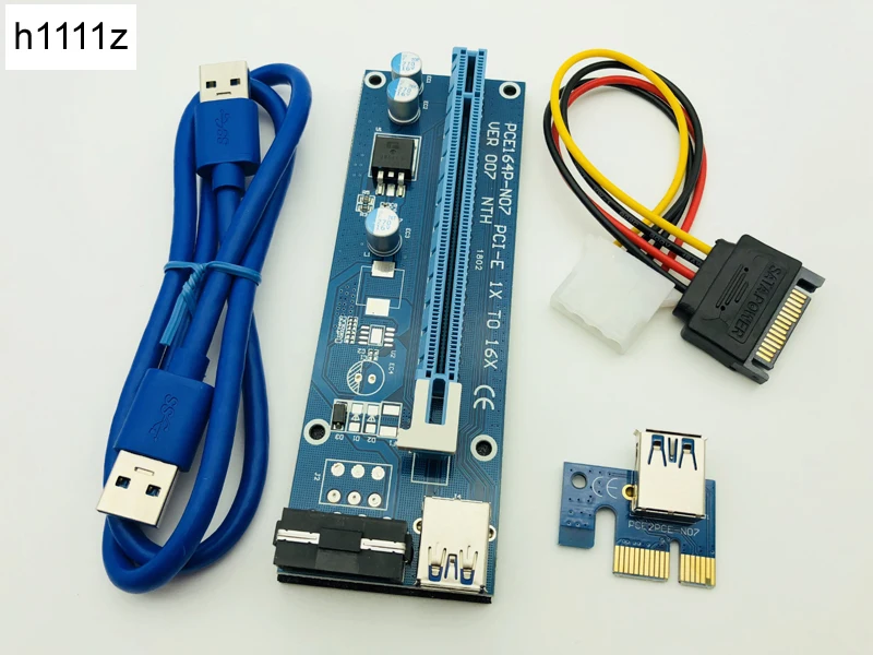 Райзер расширитель PCI E синий 60 см 1x до 16x USB 3 0|Компьютерные кабели и разъемы| |