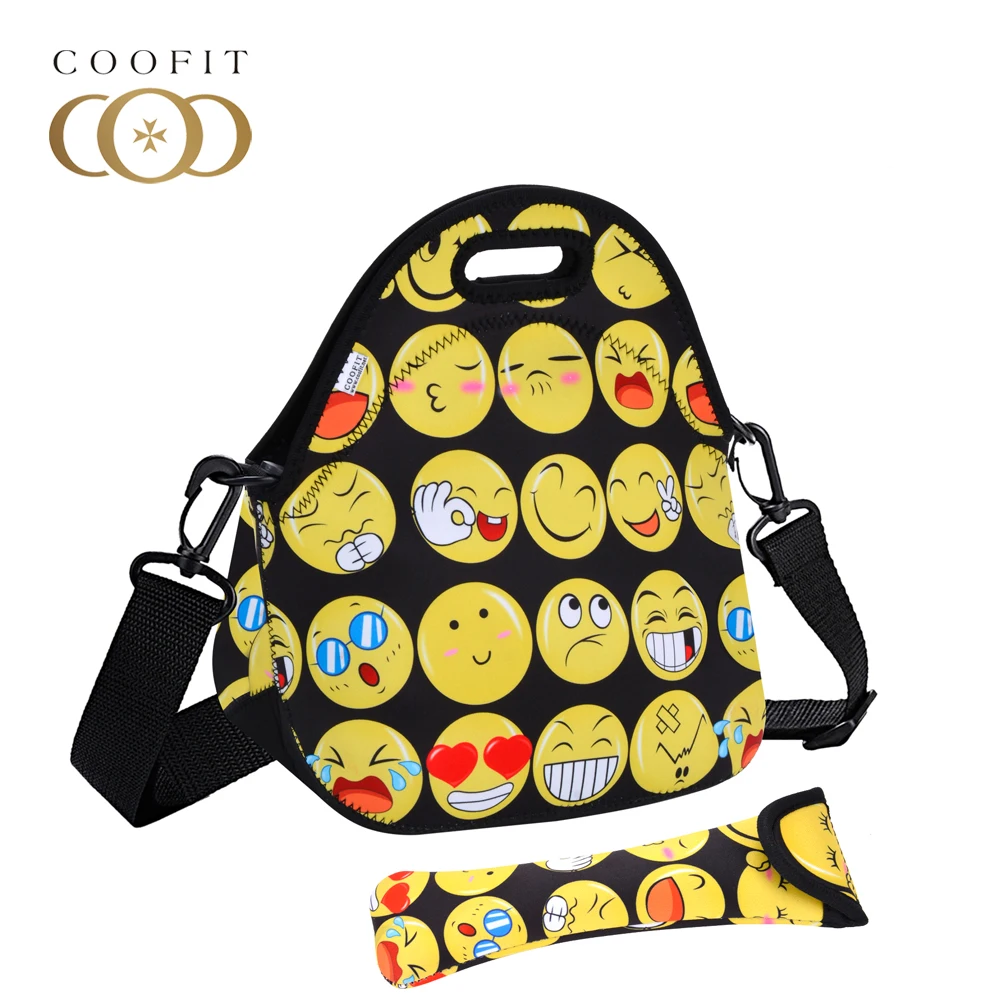 Coofit неопреновые сумки для обедов, Сумка с кошкой и совой, женские многофункциональные сумки для еды, пикника, сумки для студентов, унисекс, bolsa termica lancheira