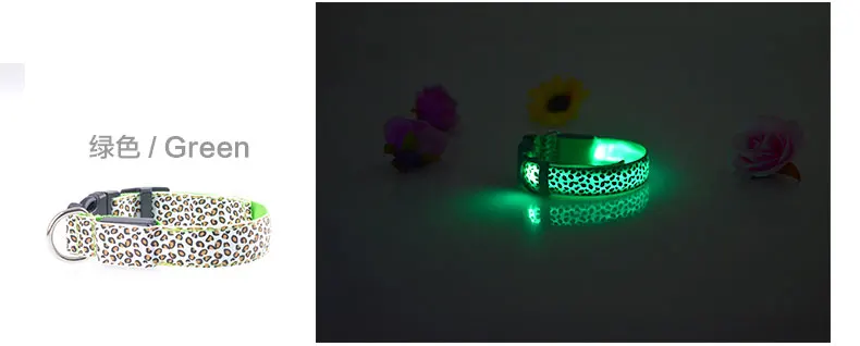 Leopard светодиодный ошейник для собак, ночной защитный мигающий светящийся ошейник, поводок для собак, светящийся люминесцентный анти-потеря, поводки для питомцев, принадлежности