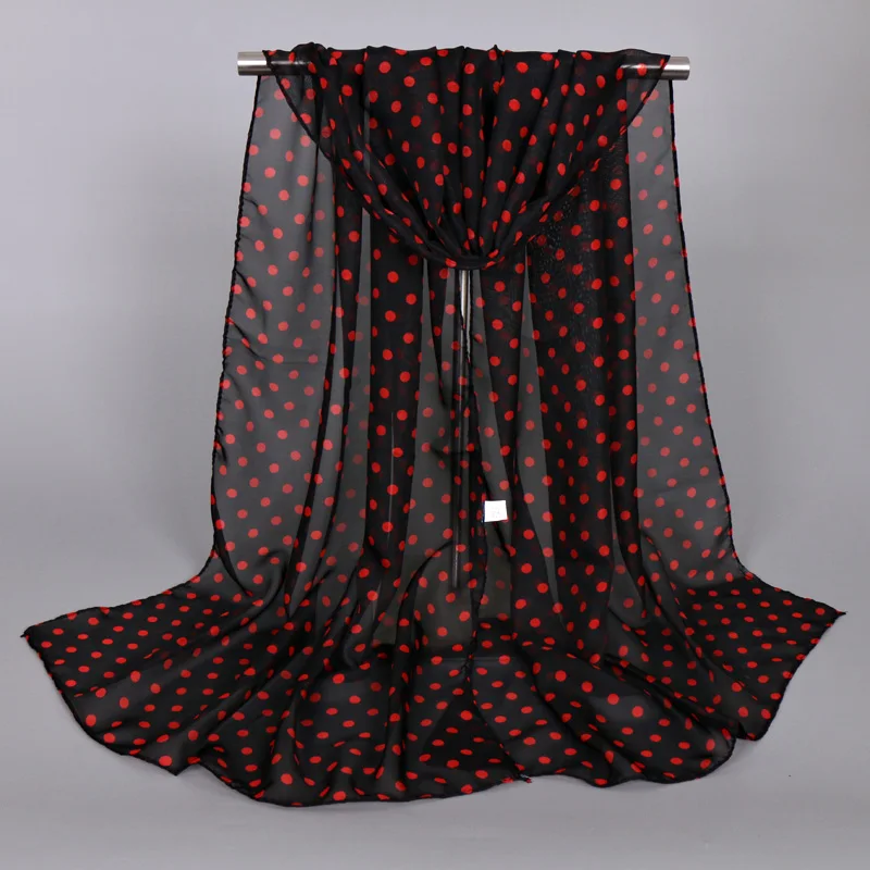 Женский пляжный шифоновый шарф в горошек 8 цветов 10 шт./лот|polka dot scarf|dot scarfscarf beach |