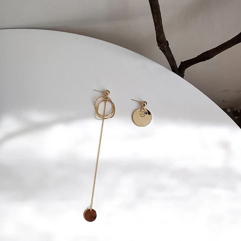 GWACC 2019 NEW Design Long Asymmetrical Tassel Earrings For Women Girls Super Fairy Metal Round Fashion Jewelry boho | Украшения и