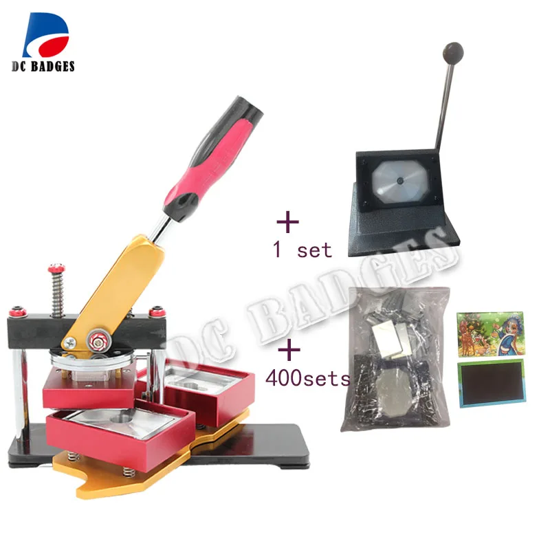 

Free shipping 80*53mm Magnetic refrigerator sticker machine with Metal paper cutter and 200sets magnet material