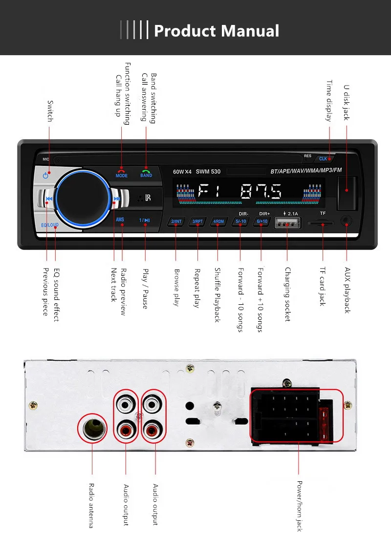 Новый Bluetooth автомобильный стерео fm радио Автомобильный MP3 аудио плеер