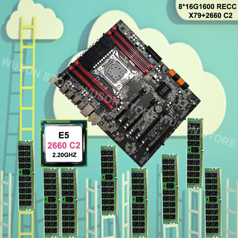 Идеальный компьютерный процессор Intel Xeon E5 2660 C2 Runing super X79 материнская плата память 128G(8*16G) 1600MHz DDR3 REG ECC