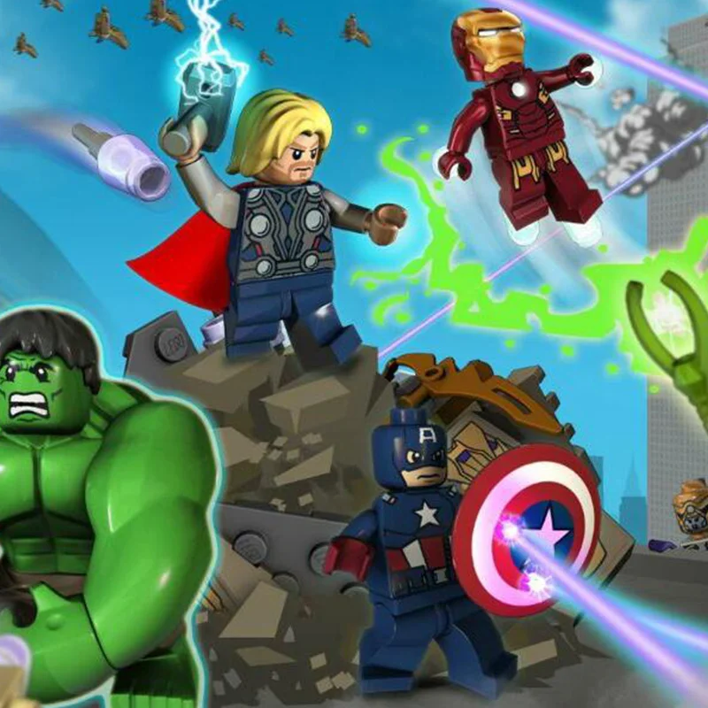 Один продажа Мстители Строительные блоки Super Heroes фигурки Марвел Капитан Америка