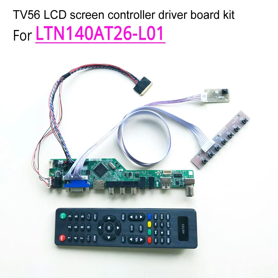Для LTN140AT26-L01 WLED ЖК-панель для ноутбука 1366*768 1" 40-булавка LVDS 60Hz HDMI/VGA/AV/Аудио/RF/USB TV56 комплект платы драйвера контроллера