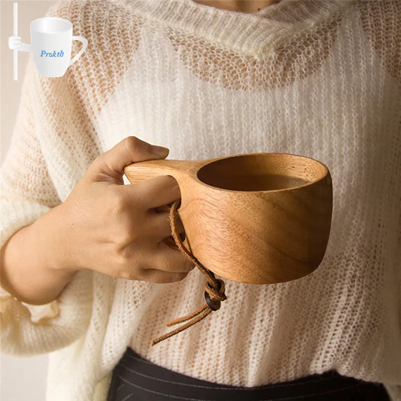 9 2 oz 270ml Finland Kuksa Портативный Кофе кружка ручка из резины и дерева с двумя