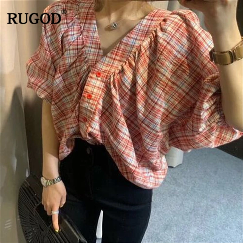 RUGOD 2019 Новое поступление Для женщин с двух сторон носить Рубашки в клетку