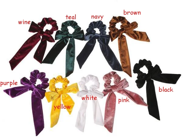 MengNa 36 шт./лот милые бархатные резинки для волос с бантом эластичные женщин