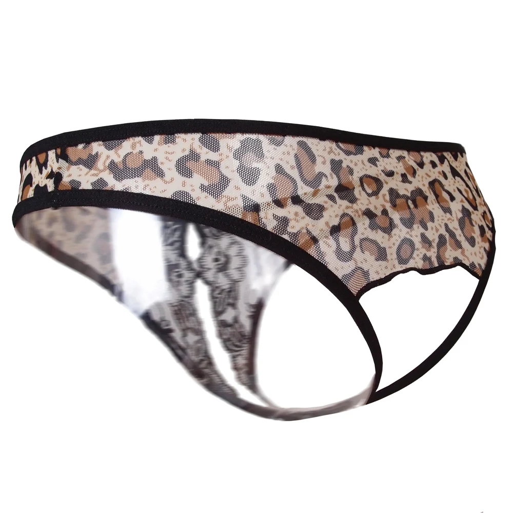 Сексуальные женские прозрачные трусики с открытой промежностью размера плюс