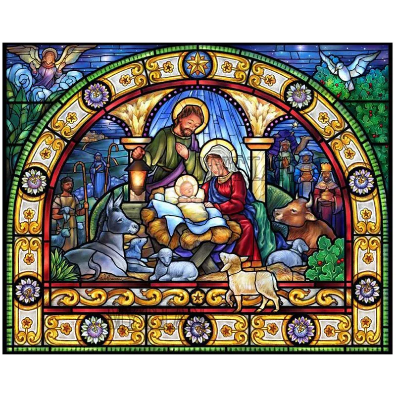 Алмазная картина 5D полностью квадратная/круглая религиозная дрель мозаика DIY