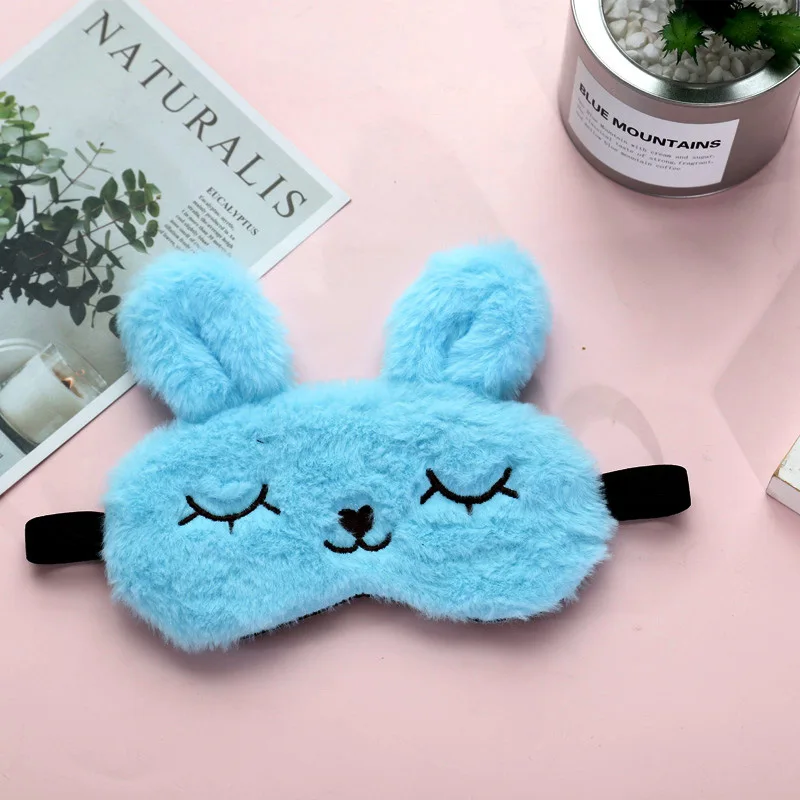 Плюшевая маска для сна с животными повязка на глаза кролик зимняя мультяшная
