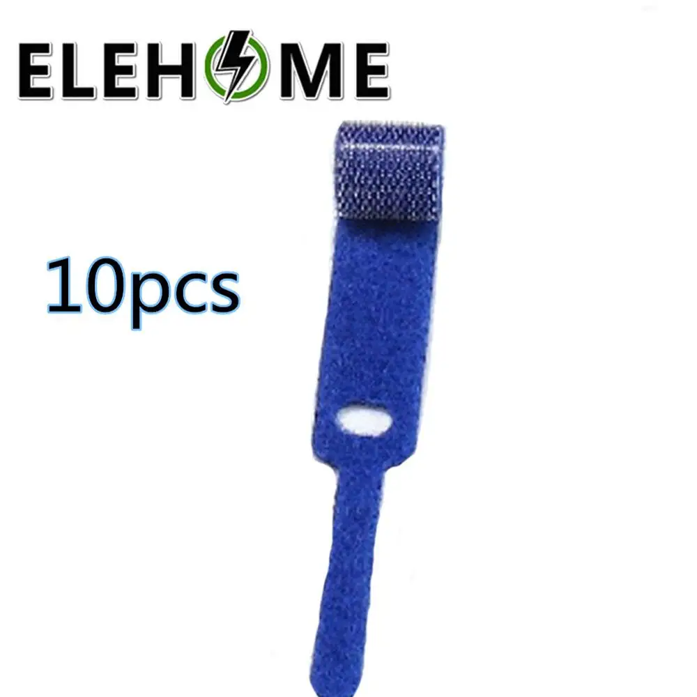 10pcs blue 10*100 мм нейлоновые Многоразовые Кабельные стяжки с отверстиями для ушей задняя кабельная стяжка нейлоновая застежка-липучка управление XF30 - Цвет: 10pcs blue