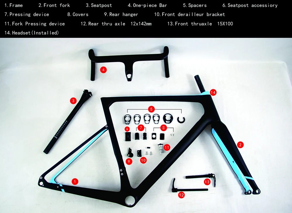 Full Carbon Fiber All Internal cable Gravel Bike Full Carbon Gravel Bicycle Frame 700*40c with handlebar,Cyclecross GR039