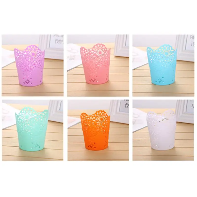 5 шт. корзина для хранения стола Креативная открытая кружевная мусорная школы