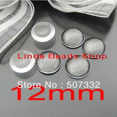 

Free shipping! 200pcs 12mm clear domed magnifying round glass cabochons,photo jewelry pendant inserts GT003