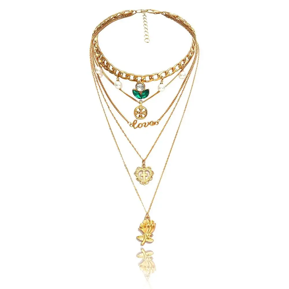 Vanmos винтажное многослойное женское колье чокер с искусственным жемчугом