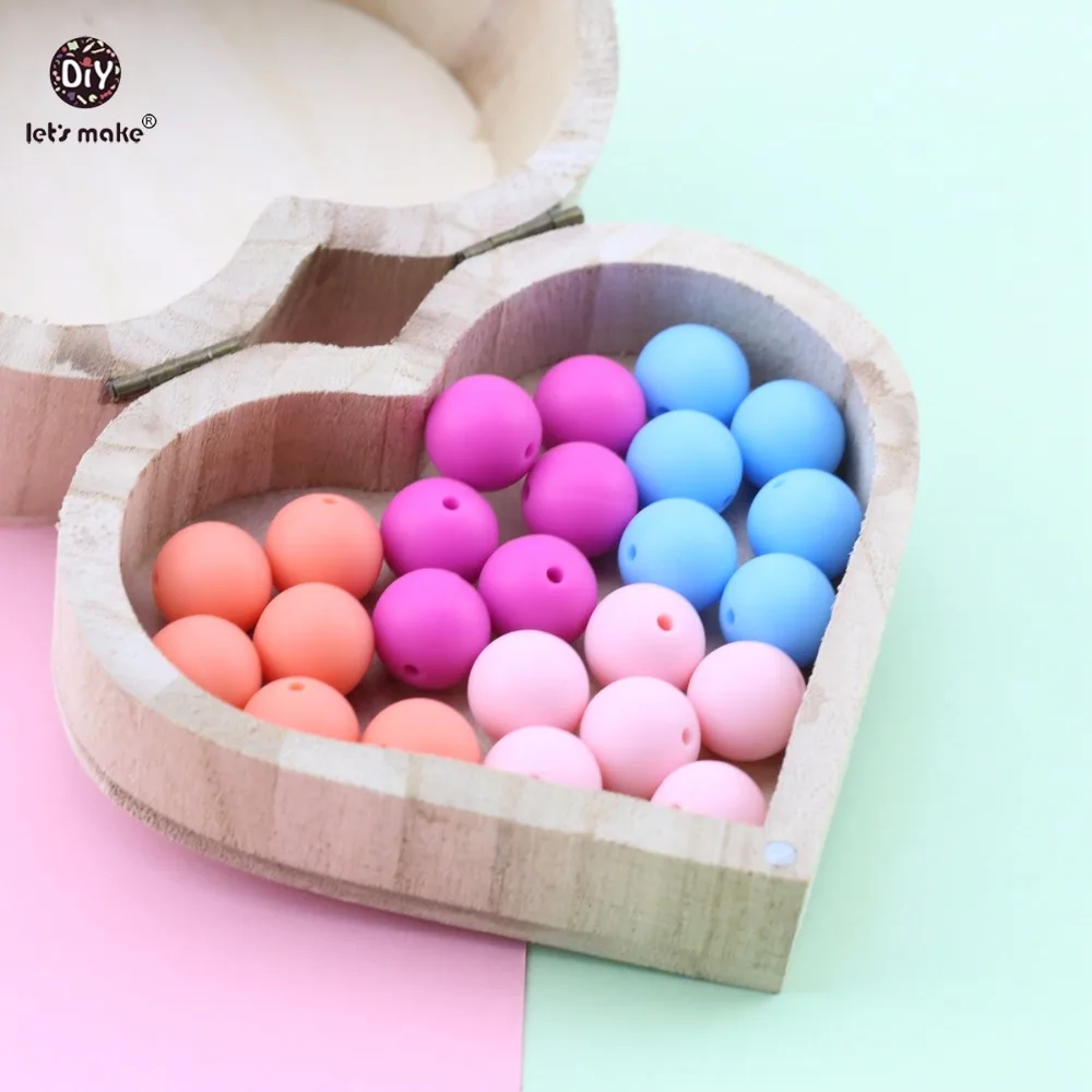 Let's Make 20 мм 10 шт Детские аксессуары пищевые Силиконовые Бусины DIY ювелирные изделия браслет жевательные прорезыватели игрушки для детского подарка Детские Прорезыватели