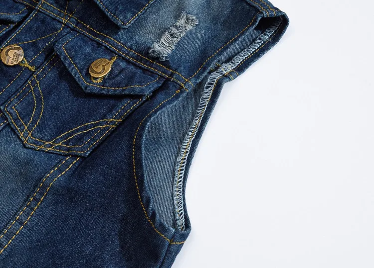 Мужской джинсовый жилет винтажный без рукавов Винтажный дизайн ковбойская