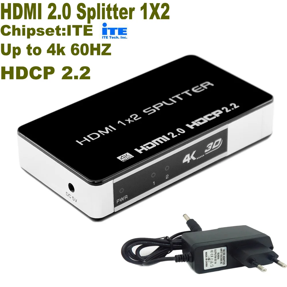 HDMI разветвитель 2 0 4 K 60 HZ коммутатор сплиттера HDCP2.2 k X K/60 Гц 1080 P с адаптером питания