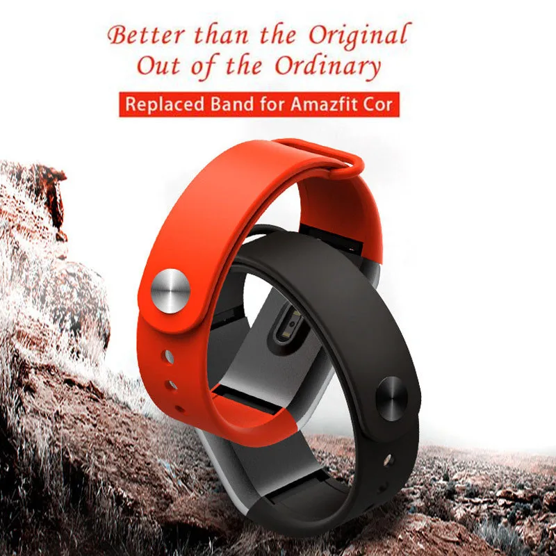 Спортивный мягкий силиконовый ремешок для смарт часов Amazfit Cor с кольцом strapmotion