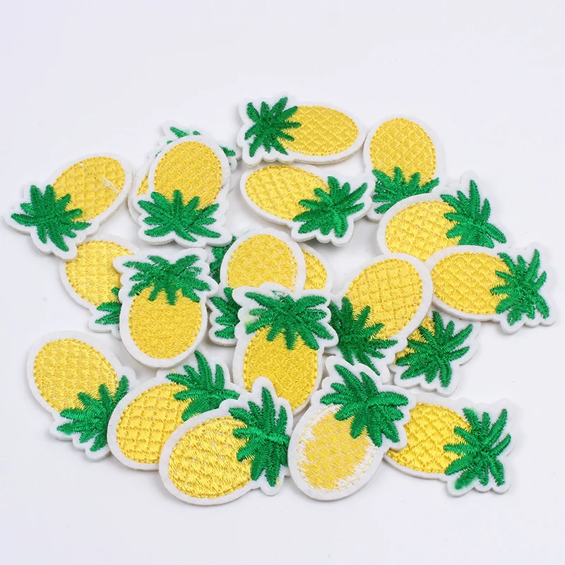 10 шт./лот наклейки с изображением фруктов утюжок ананасом вышитые нашивки