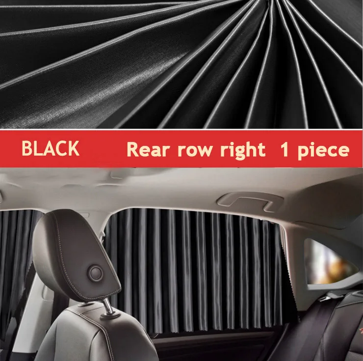 Black-RearRowRight Автомобильная шторка для окна, боковая шторка, универсальная Магнитная Автомобильная крышка, Солнцезащитная шторка для окна для детей - Цвет: Black-RearRowRight
