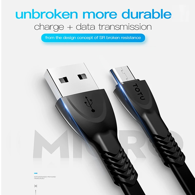 Кабель Micro USB для Samsung TOTU кабель быстрой зарядки и передачи данных Microusb Huawei Xiaomi